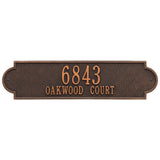 Whitehall Richmond Estate Wall 2-Line Personalized Address Plaque - Oil-Rubbed Bronze