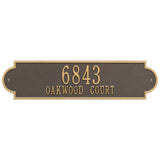 Whitehall Richmond Estate Wall 2-Line Personalized Address Plaque - Bronze/Gold