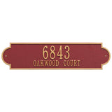 Whitehall Richmond Estate Wall 2-Line Personalized Address Plaque - Red/Gold