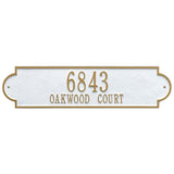 Whitehall Richmond Estate Wall 2-Line Personalized Address Plaque - White/Gold