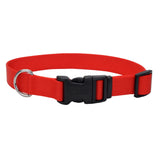 Adjustable Nylon Dog Collar with Plastic Buckle - Extra Small - 3/8" x 8"-12" / Red