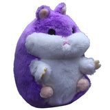Big Fat Hamster Plush Squeaky Dog Toy, 7" - Purple
