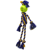 Twisted Chews Cotton Rope Dog Toy - Braided Rasta Man with 2.5" Ball 18"