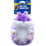 Big Fat Hamster Plush Squeaky Dog Toy, 7" - Purple