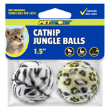 Catnip Balls Cat Toy, 1.5", 2-Pack - Jungle Prints