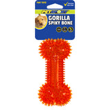 Gorilla Spiky Bone Squeaky Dog Chew Toy - Tiny Tots 4"