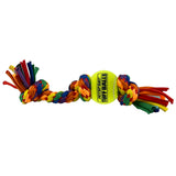 Kaleidoscope Rope Dog Toy - Mini 3-Knot Rope with 1.5" Ball 8"