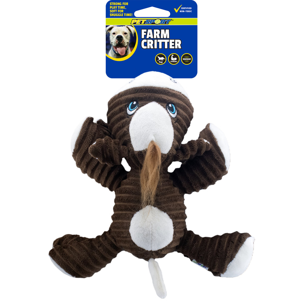 Farm Critter Plush Squeaky Dog Toy, 11"