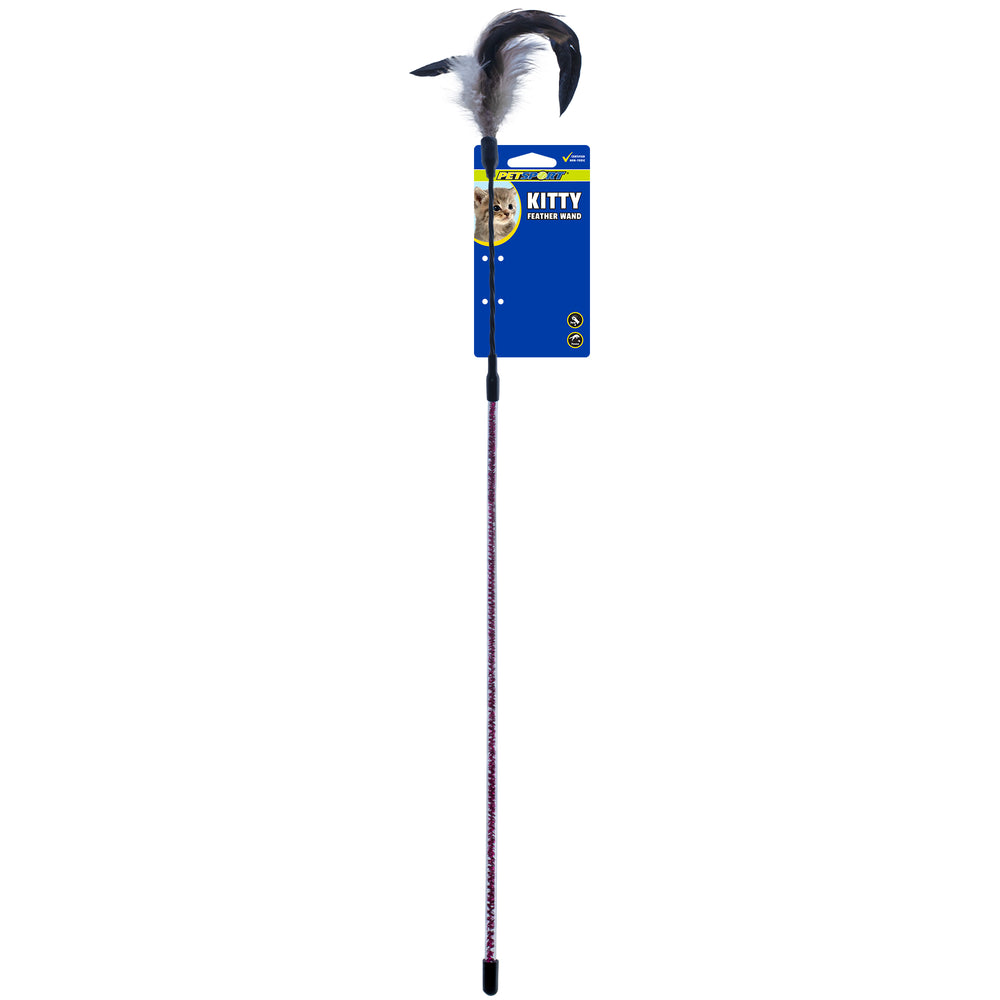 Cat Wand Toy - Kitty Feather Wand 30"