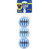 Squeaky Dog Tennis Balls - Blue Striped / 2.5" (3-Pack)