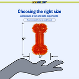 Gorilla Spiky Bone Squeaky Dog Chew Toy size guide - Tiny Tots 4"