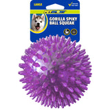 Gorilla Spiky Ball Dog Toy - With Squeaker / Large 4"