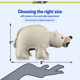 Hemp Canvas Plush Squeaky Dog Toy size guide - Bear 9"