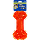 Gorilla Spiky Bone Squeaky Dog Chew Toy - Large 7"