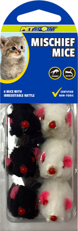 Cat Toy Mice - Mischief Mice (6-Pack, Rattle)