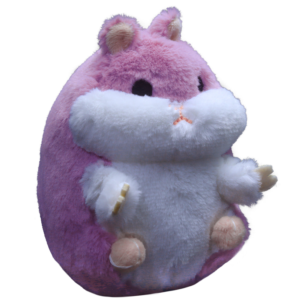Big Fat Hamster Plush Squeaky Dog Toy, 7" - Pink