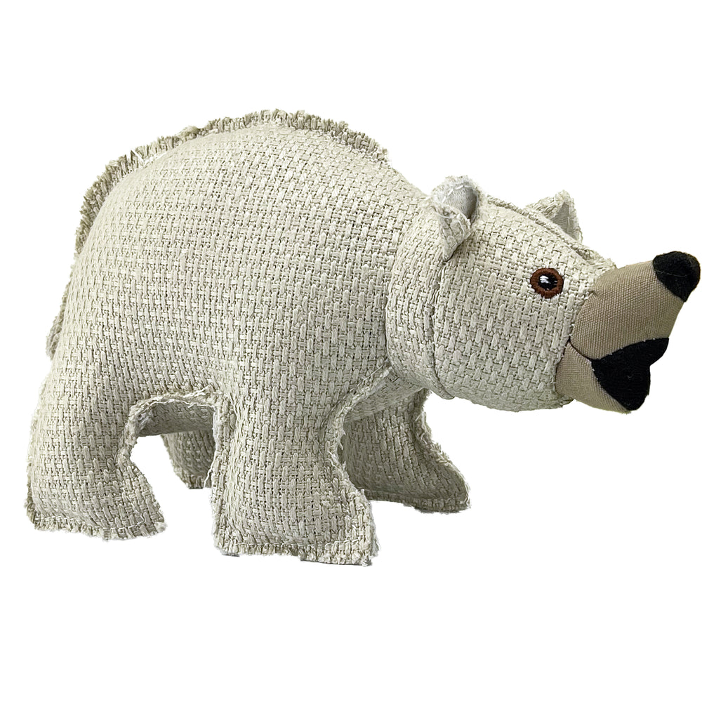 Hemp Canvas Plush Squeaky Dog Toy - Bear 9"