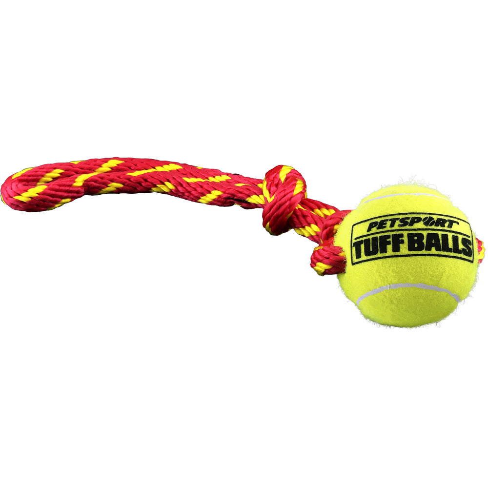 Fling Thing Cotton Rope Dog Toy with Tuff Ball - 12" Rope with 2.5" Ball