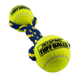 Tug Max Rope Dog Toy with Two Tuff Balls - Mini 7" Rope with Two 1.8" Balls