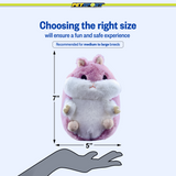Big Fat Hamster Plush Squeaky Dog Toy, 7" size guide - Pink