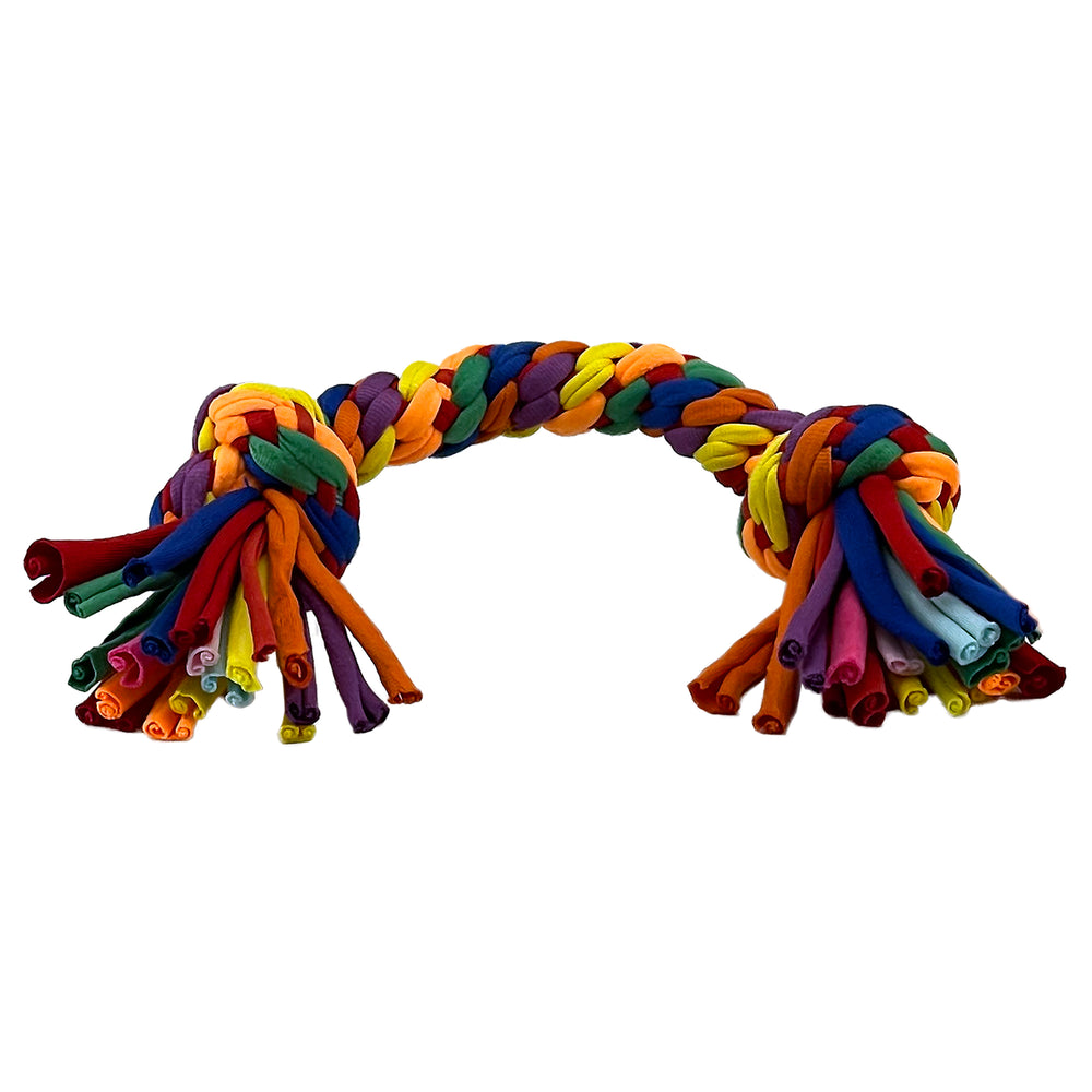 Kaleidoscope Rope Dog Toy - 2-Knot Rope 10"