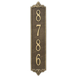 Whitehall Lyon Vertical Wall 1-Line Personalized Address Plaque - Antique Brass