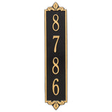 Whitehall Lyon Vertical Wall 1-Line Personalized Address Plaque - Black/Gold