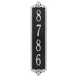 Whitehall Lyon Vertical Wall 1-Line Personalized Address Plaque - Black/Silver