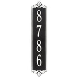 Whitehall Lyon Vertical Wall 1-Line Personalized Address Plaque - Black/White