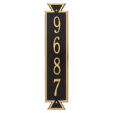 Whitehall Exeter Vertical Wall 1-Line Personalized Address Plaque - Black/Gold