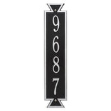 Whitehall Exeter Vertical Wall 1-Line Personalized Address Plaque - Black/Silver