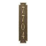 Whitehall Windsor Vertical Wall 1-Line Personalized Address Plaque - Antique Brass