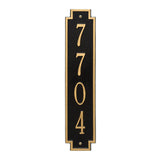 Whitehall Windsor Vertical Wall 1-Line Personalized Address Plaque - Black/Gold
