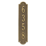 Whitehall Richmond Vertical Standard Wall 1-Line Personalized Address Plaque - Antique Brass