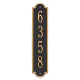 Whitehall Richmond Vertical Standard Wall 1-Line Personalized Address Plaque - Black/Gold