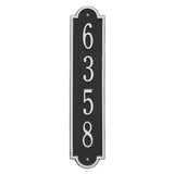 Whitehall Richmond Vertical Standard Wall 1-Line Personalized Address Plaque - Black/Silver