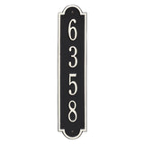 Whitehall Richmond Vertical Standard Wall 1-Line Personalized Address Plaque - Black/White
