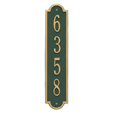 Whitehall Richmond Vertical Standard Wall 1-Line Personalized Address Plaque - Green/Gold