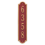 Whitehall Richmond Vertical Standard Wall 1-Line Personalized Address Plaque - Red/Gold