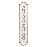 Whitehall Richmond Vertical Standard Wall 1-Line Personalized Address Plaque - White/Gold