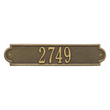 Whitehall Richmond Horizontal Standard Wall 1-Line Personalized Address Plaque - Antique Brass