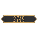 Whitehall Richmond Horizontal Standard Wall 1-Line Personalized Address Plaque - Black/Gold