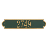 Whitehall Richmond Horizontal Standard Wall 1-Line Personalized Address Plaque - Green/Gold