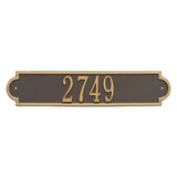 Whitehall Richmond Horizontal Standard Wall 1-Line Personalized Address Plaque - Bronze/Gold