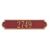 Whitehall Richmond Horizontal Standard Wall 1-Line Personalized Address Plaque - Red/Gold