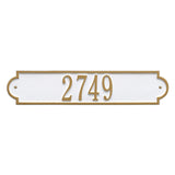 Whitehall Richmond Horizontal Standard Wall 1-Line Personalized Address Plaque - White/Gold