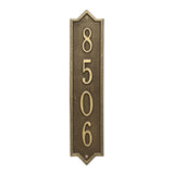 Whitehall Norfolk Vertical Wall 1-Line Personalized Address Plaque - Antique Brass