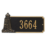 Whitehall Lighthouse Rectangle Personalized Plaque - Black/Gold