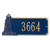 Whitehall Lighthouse Rectangle Personalized Plaque - Blue/Gold