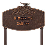 Whitehall Butterfly Blossom Garden Lawn Personalized Plaque - Antique Copper